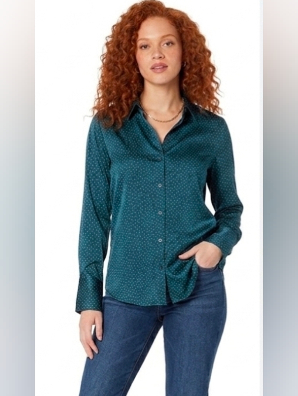 Amazon Essentials Men's Dark Teal Button Down Shirt
